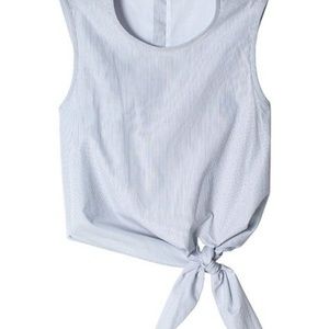 Tibi sleeveless front-tie blouse